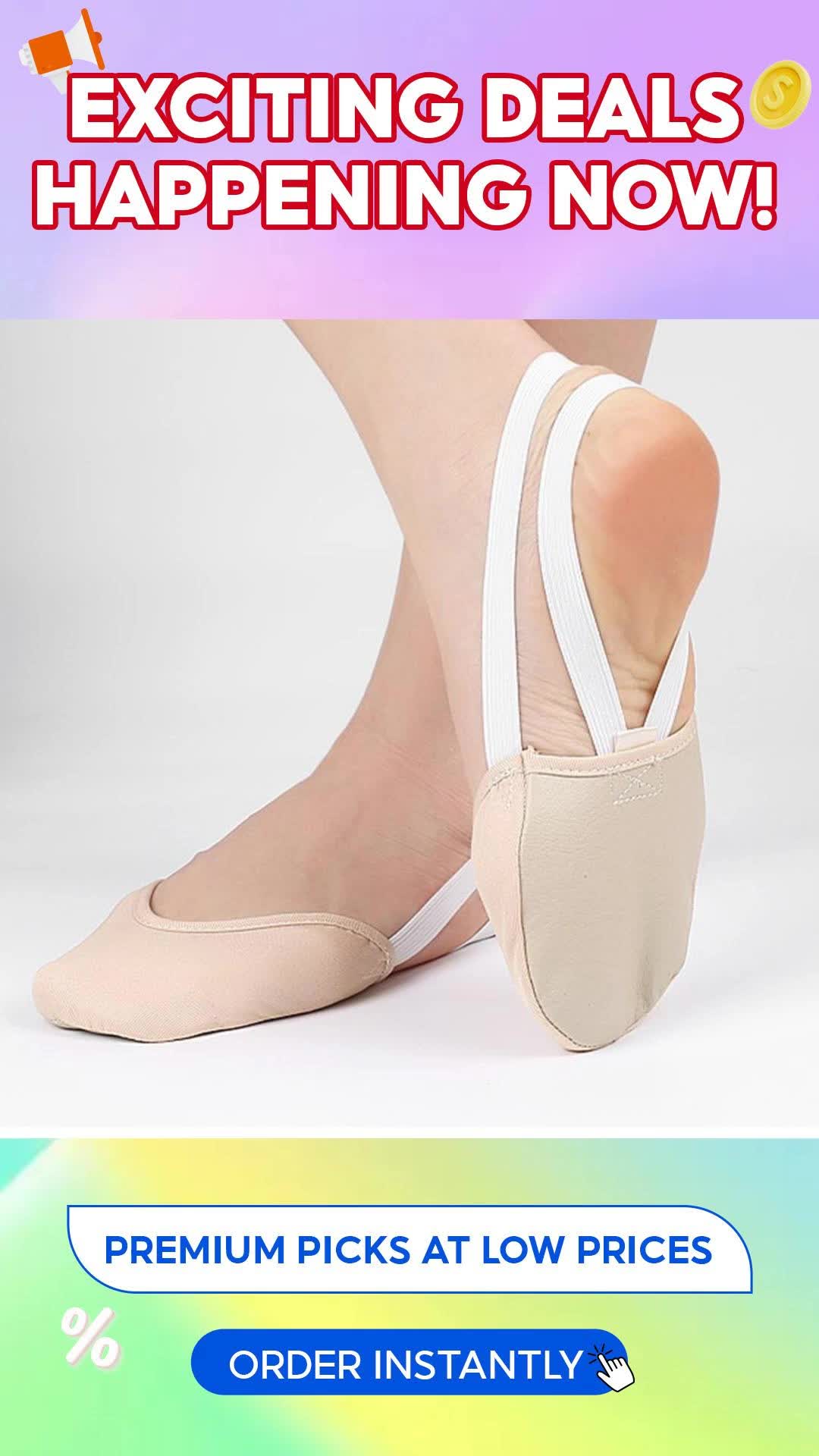 【HW】 Rhythmic Gymnastics Shoes Soft Half Socks Ballroom Art Gym Accessories Elastic Ballet Dance Shoes B7R3