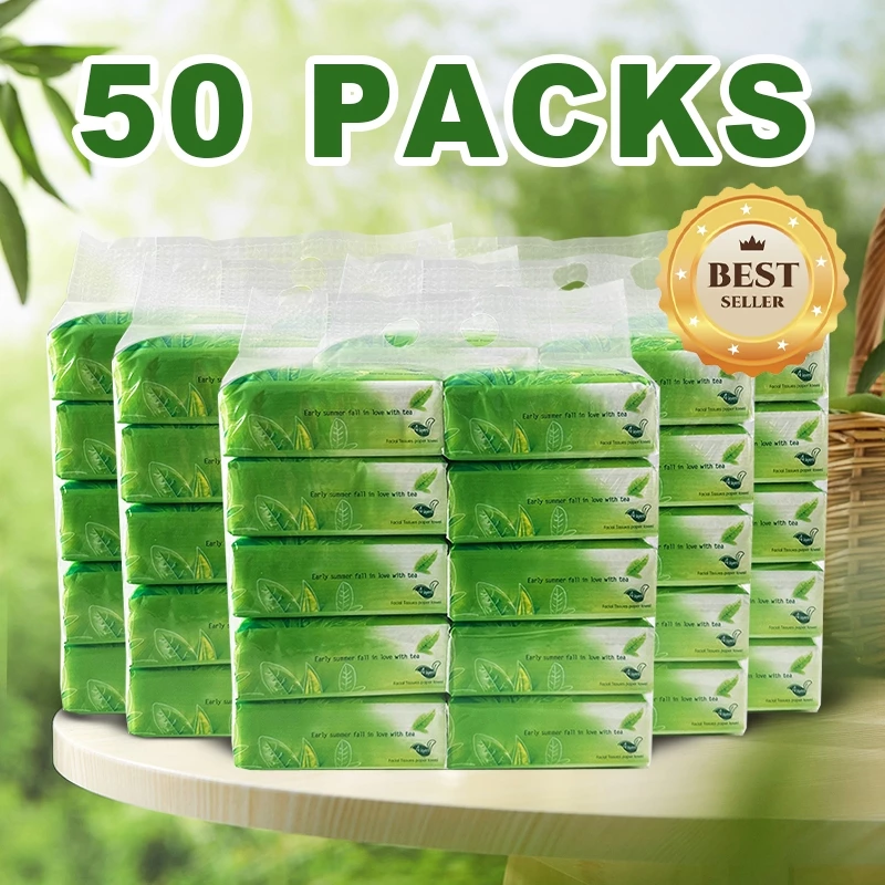 Mummy Baby Organic green tea Facial Tissue Paper 4 ply （50 Packs）Tissue #ct011