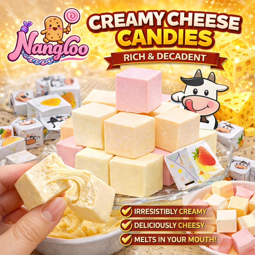 Nanguo Cheese Cube Candy Mix Strawberry Yogurt Milky Flavor