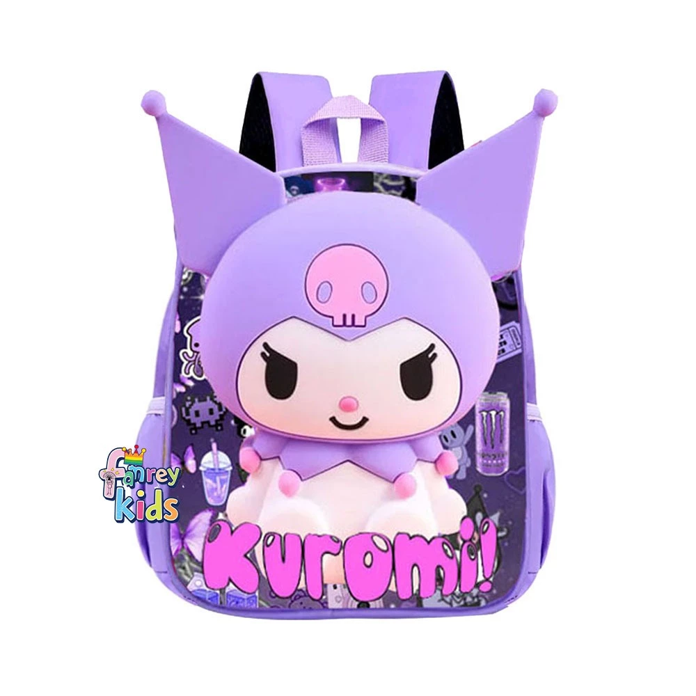 Kuromi Bag for Girls Kindergarten and Preschool, Latest Cute motif Backpack