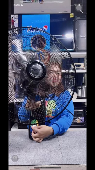 ￼Astron GIGA 20" Wall Fan (Black) | Transparent Banana Blade | 5 Leaves | 100W #wallfan