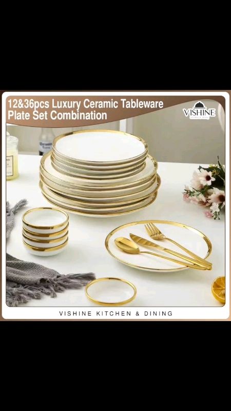 Ceramic Tableware 12/36pcs Set 2/6person Combination Dinner Plates Saucer Utensils✨️#ceramic #tableware  #MasMuraSaShopee #FreeCoinsInShopeeVideo