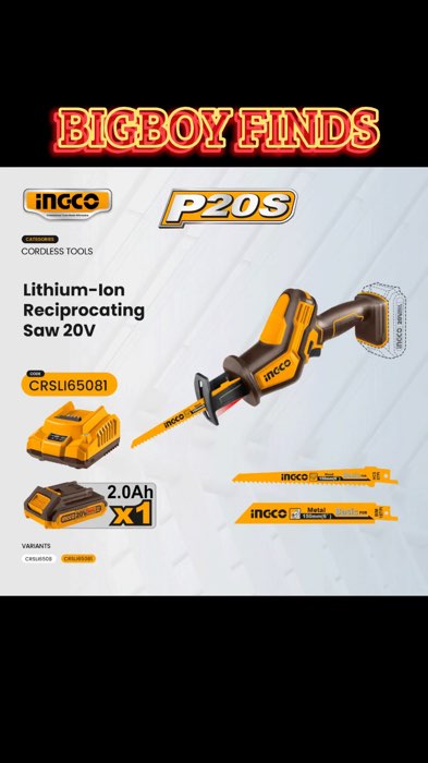 Ingco 20V Cordless Lithium-lon Reciprocating Saw For Wood #bigboyfinds #ShopeePHPaydaySale #FreeCoinsInShopeeVideo #MasMuraSaShopee #saw #Metal #wood