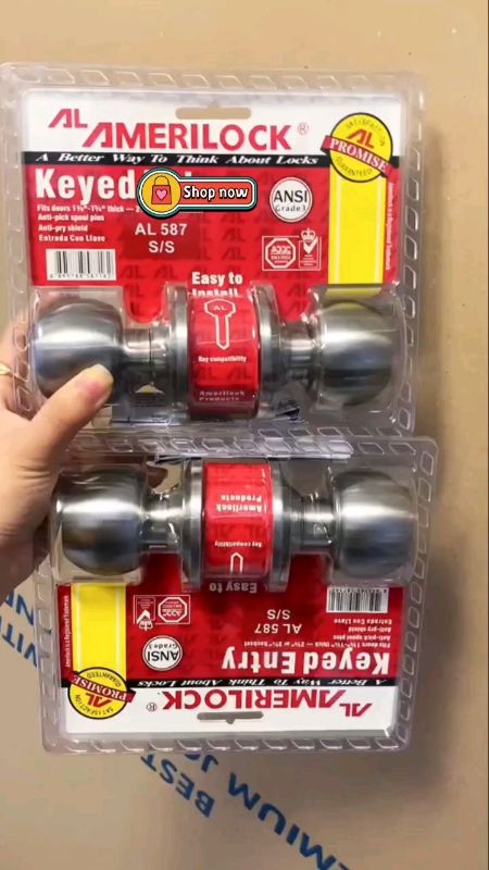 Heavy Duty Door Knob Set. Just click the orange basket to order. #doorknob #doorlock