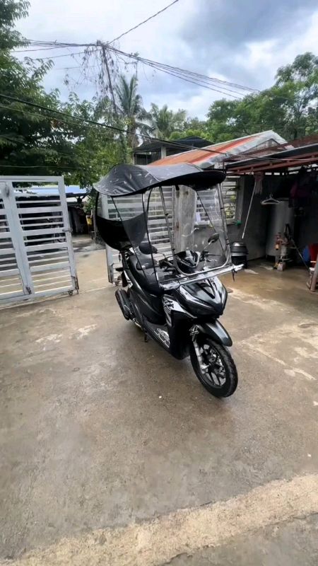 Rain or shine gamit na gamit motorcycle/E-bike umbrella canopy #motorcycle #ebike #motorcyclecanopy #universalcanopy #canopyumbrella