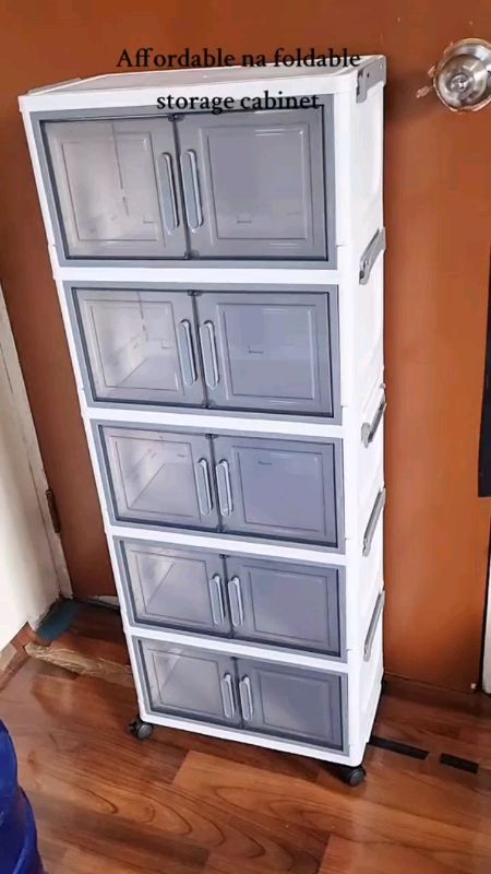 Pwede itong lagyan ng iyong mga damit at laman ng tindahan #Foldable Storage Cabinet  with wheels  #fyp #trendingggg ##Shopppee