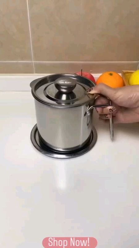 304 Stainless Steel Tank Oil Filter Pot Container Filter lSeparator Storage Can Kitchen Cooking Tool #steeltank #oilfilterpot #shopeeph #cttro