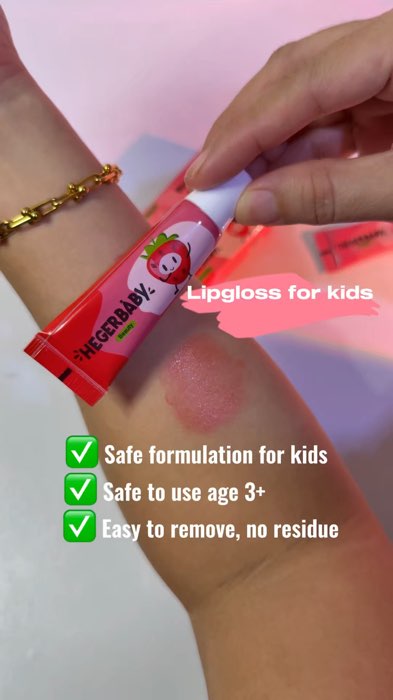 Lipgloss for kids with Safe formulation #lipglossforkids #lipgloss #hegerbaby