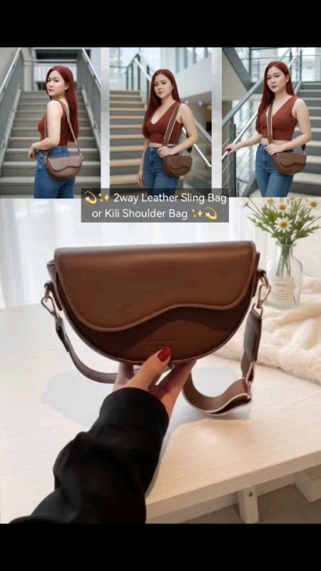2way Leather sling bag shoulder bag