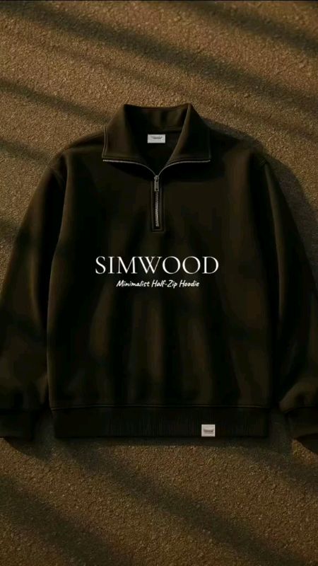 SIMWOOD Minimalist Half-Zip Hoodie. Grab yours now! #fyp #Simwood #hoodie