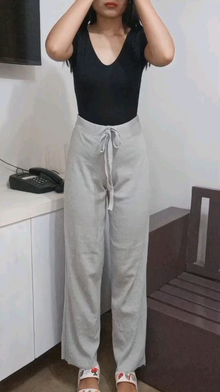 cozy cotton knotted pants 🩶🖤 #cozypants #kni...