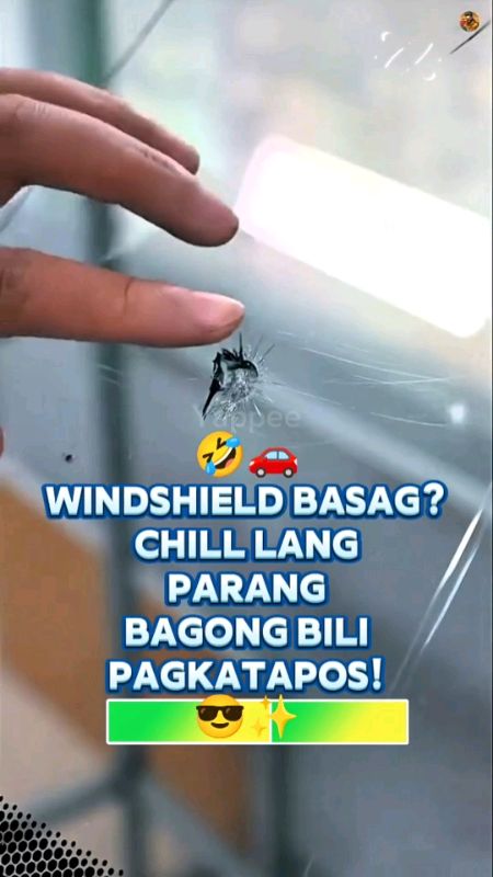 🤣🚗 Windshield Basag? Chill Lang, Parang Bagong Bili Pagkatapos! 😎✨ #Yappee #YappeeHow #KwentongMalupet #CarTips #FixItFast