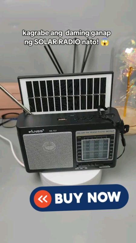 #huayu KUKU AM-381BTS Solar Rechargeable Radio Emergency Light Bluetooth Radio FM AM USB/TF PLAYER