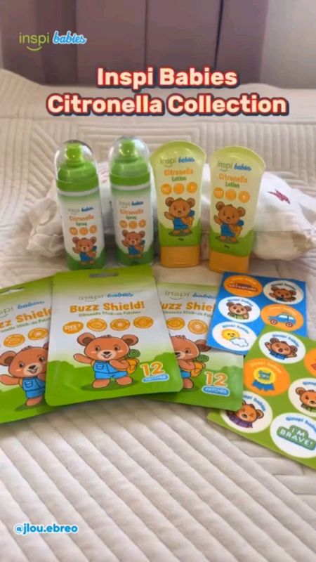 Inspi Babies Citronella collection for worry-free play! ✨ #mosquitopatch #mosquitospray #mosquitolotion  #inspibabies