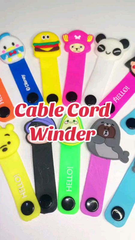 Cartoon Cute Silicone Cable Winder Clip #masmurasashoppee #freecoinsinshoppee