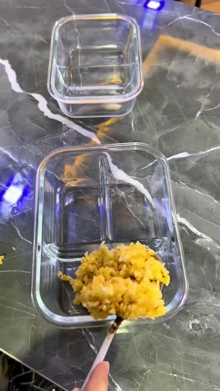 Glass lunch box #glass #lunchbox #baunan #microwavablelunchbox #thickglass #durable