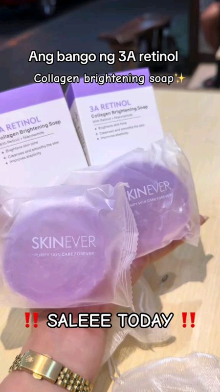 skinever collagen brightening soap! #facialsoap #retinol #skinever #collagen #brighteningsoap