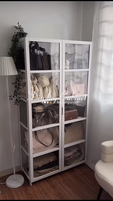 Transprent Display Cabinet Bag Organizer •