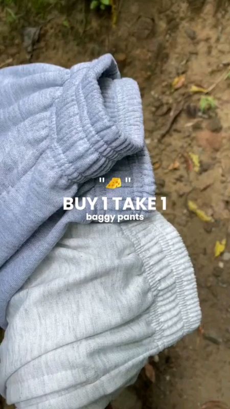Buy 1 Take 1 KILY.PH New Wide Leg Pants High Waist Drawstring Loose Gray Sports Sweatpants 7A0052#checkout #HugotSaShopee