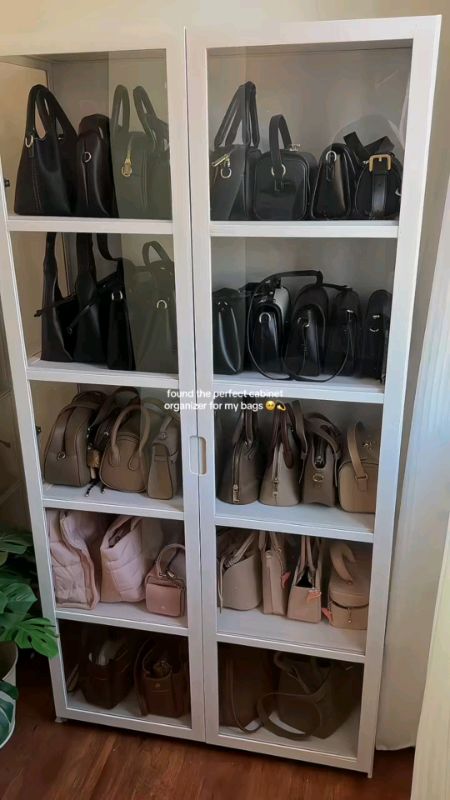 Check out Display Cabinet Bag Storage Box with acrylic Door Perfume Organizer Aesthetic Platera Shelf for Room at 30% off! ₱1,450 only. #bagstorage