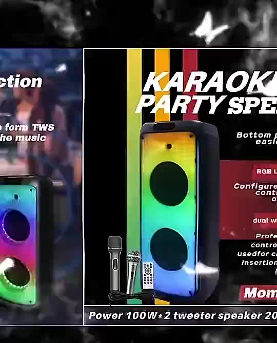 BTS-1938 200W PartyBox Club Portable Party Speaker with Built-in Lights Powerful Sound deep bass