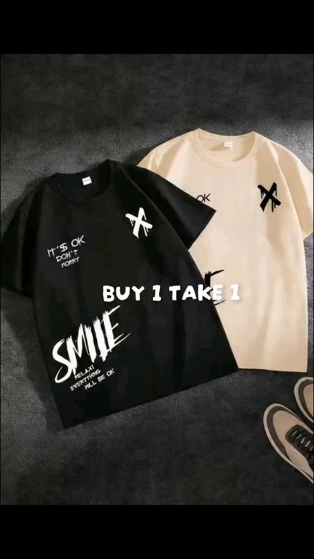 (Buy 1 get 1 Active #smooth  #casual  #short  #sleeve  #crew  #NECK   #PRINTED  t-shirt #fyp