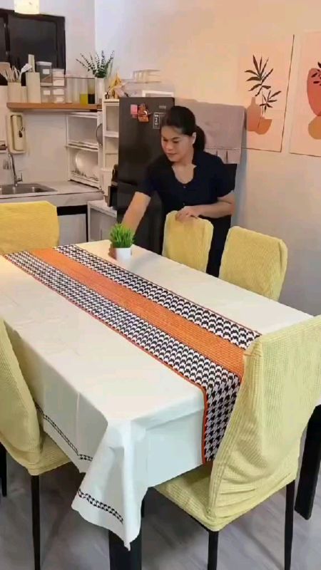 Table Cloth PVC Waterproof Oil-Resistant Table Cover Anti-Stain Outdoor Dining Cover4/6/8/10 Seates#TableCloth#freecoinsinshopeevideo #Masmurasashopee