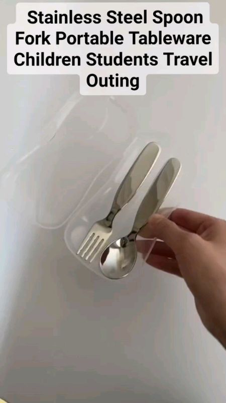 Stainless Spoon Fork Portable Tableware Children Students Travel Outing #ShopeePHPaydaySale #MasMuraSaShopee #WishlistMoSagotKo #HugotSaShopee