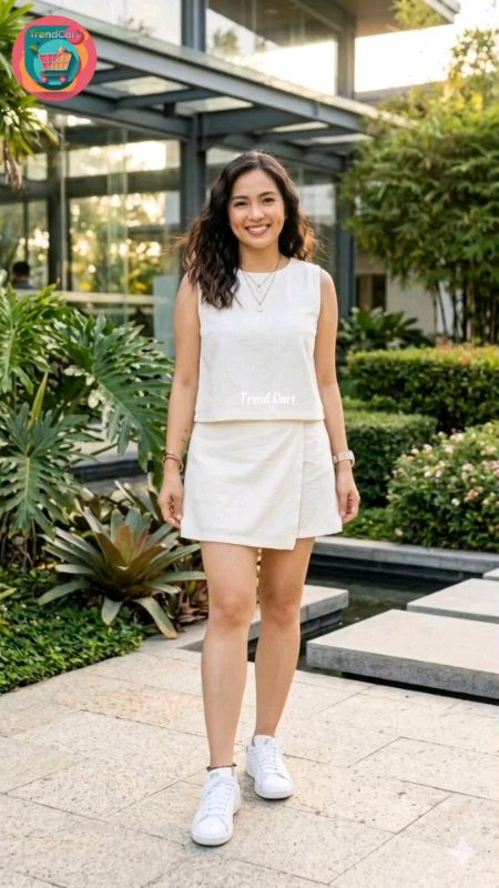 EMMA SKORT SLEEVELESS TOP AND SKORT COORDINATES SMALL TO XL #skortcoords #womenterno #summerterno #ternoforwomen #womenfashion