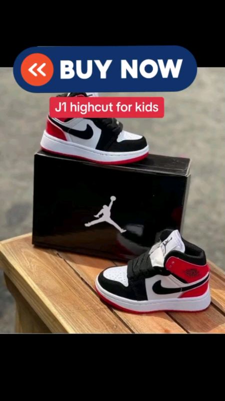 ##<C> #Safe and #comfortable #children's #jordan 1 high-top #leather #sneakers（size：25-35）