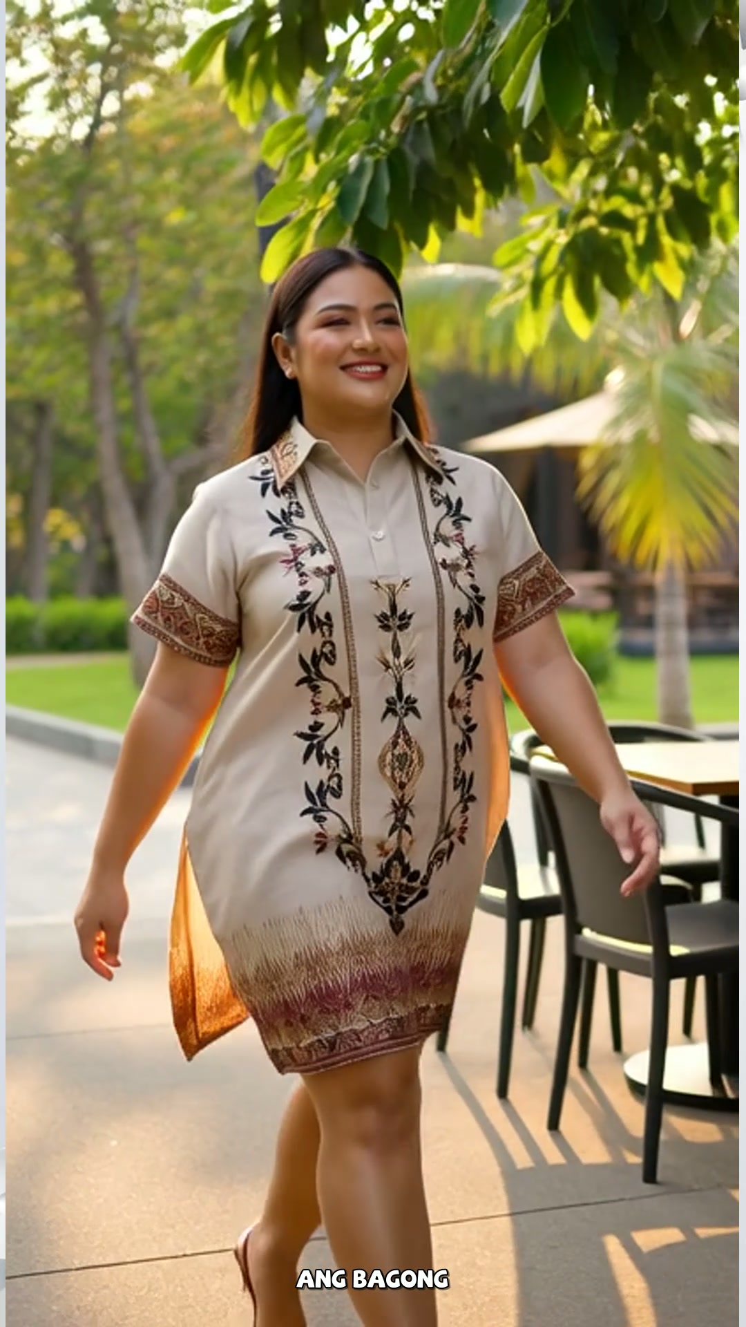 Retro Barong Tagalog polo dress para sa modernong Pinay style! Ethnic at chic sa araw-araw. #ShopeeCreator #PinayFashion