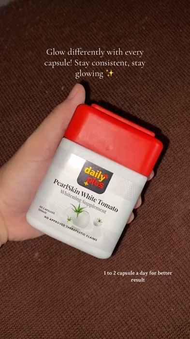 Daily Plus Whitening Supplement #dailyplus #whiteningsupplement #whitening #pearlskin #whitetomato