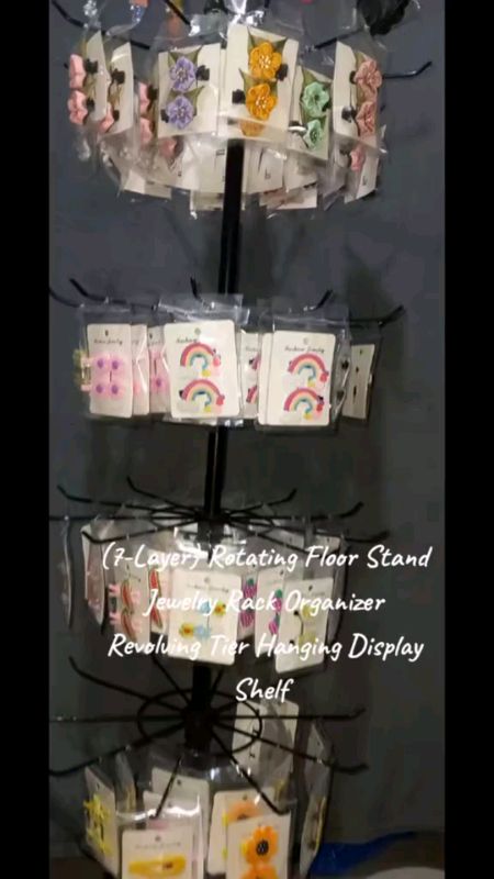 Rotating Floor Stand Jewelry Rack Organizer Revolving Tier Hanging Display Shelf