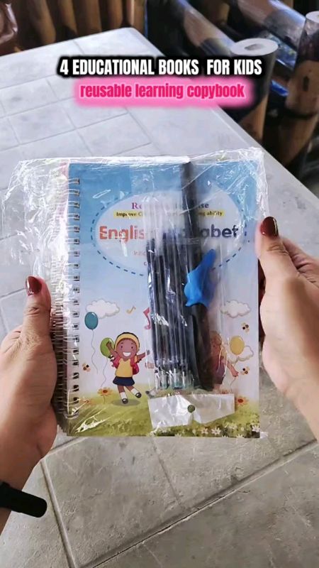 4 Books/Set Copybook Kid's English Learning Calligraphy Magic Books With Pen Children Writing#freecoinsinshopeevideo #MasMuraSaShopee