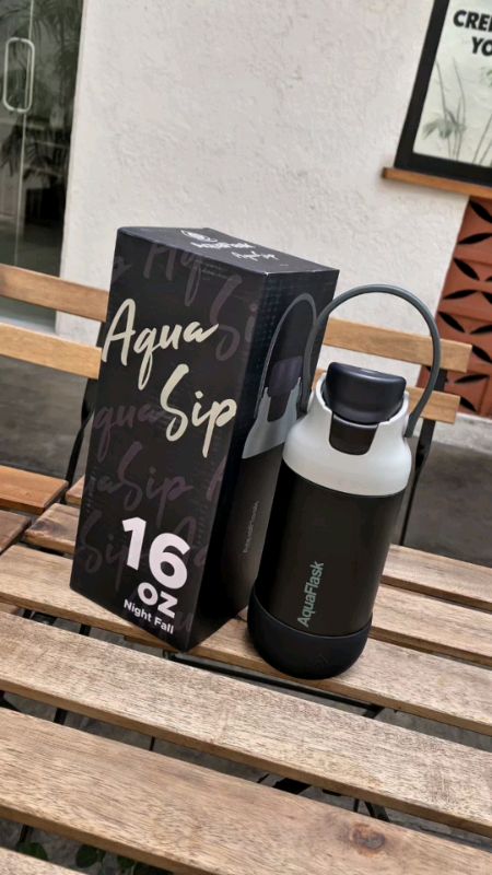 【HOT SALE!】  AquaFlask AquaSip  Stainless Steel Water Bottle (16oz) Gl...#masmurasashopee #hugotsashopee #freevideocoinsashopee