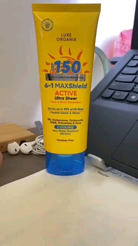 #LUXEORGANIX 6 in 1 #Maxshield #Active #UltraSheer Face and Body #Sunscreen 100ml