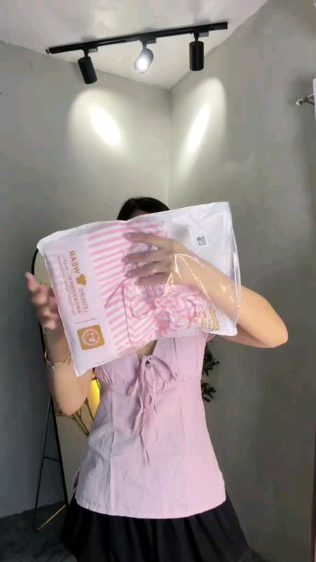 UNINICE Pink Stripe Pajama Set Women Bow Cami Shorts Built-in Pads Soft Pambahay