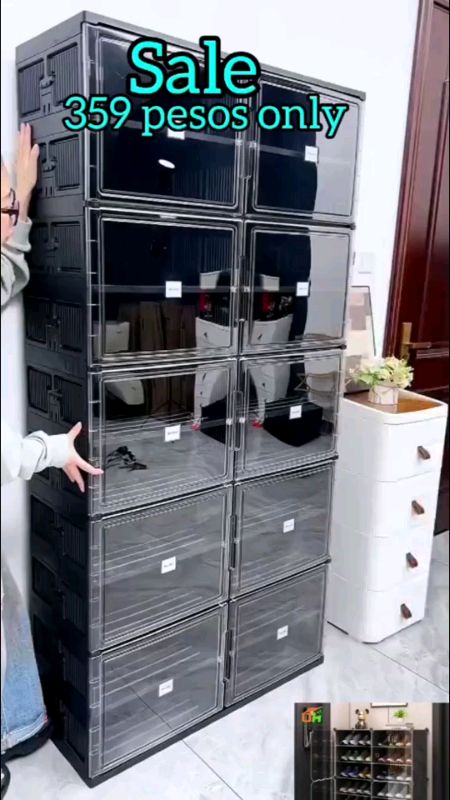 【Fast Shipping】MOON plastic shoe cabinet space saving storage cabinet shoe rack storage box easy COD#shoppeetrending #masmurasasho #highlight