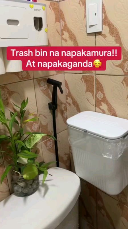 Wall mounted Trash Can#fyp #shopeefinds #moderndesign #aesthetic #organize