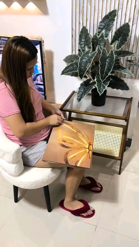 Gold Floral Wall Art Decoration 3-Pcs Modern Luxury Living Room Decor Lucky Golden Flower Painting