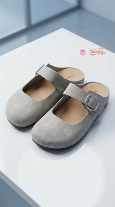 Bostanten Mary Jane Soft Sole Retro Faux Suede Slippers Shoes for women. #clogsforwomen #suedeslippers #flatshoes #ladiesshoes