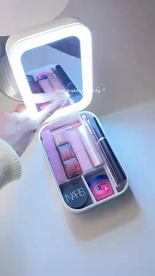 Mini Make up Organizer with LED Mirror