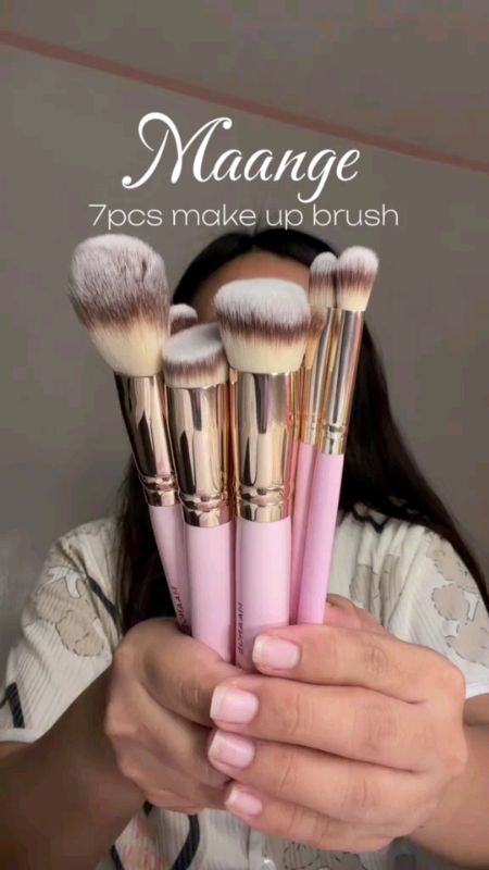 MAANGE 7Pcs Professional Makeup Brushes High Quality Powder Brush Concealer Brush Beauty Makeup Tool#trending #fyppppppp #fypppppp
