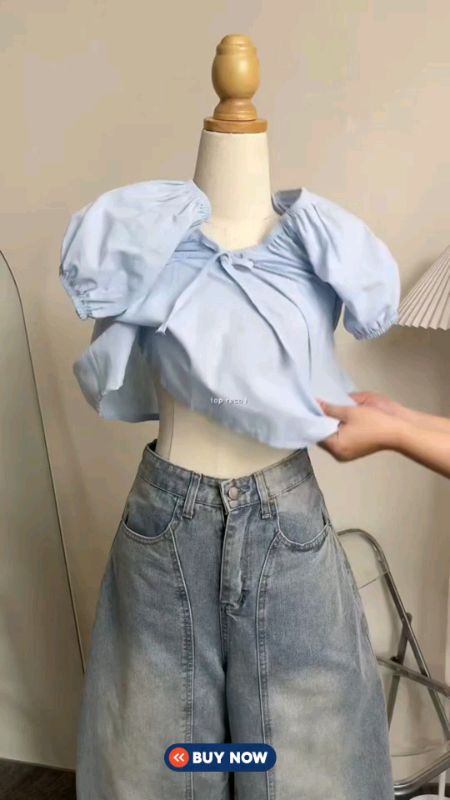 LOTTIE TOP — MMACLOSET PUFF SLEEVE DEEP V-NECK BUSTIER PEPLUM TOP XS-XLARGE SIZE#fyppppppp #trending #viral #highquality #excellent