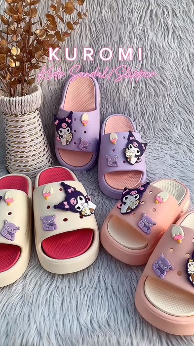 Super new kids kuromi Word slippers