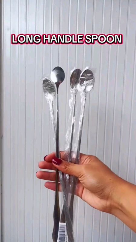 #Long Handled Stainless Steel Coffee Spoon  Ice Cream Dessert Tea Spoon Kitchen Spoons❤️