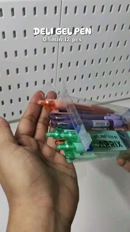 Deli 12Pcs Ballpen 0.5mm Press Gel Pen Black/Blue Ink Student Writing Stationery for School EG09#buynow #HugotSaShopee #MasMuraSaShopee
