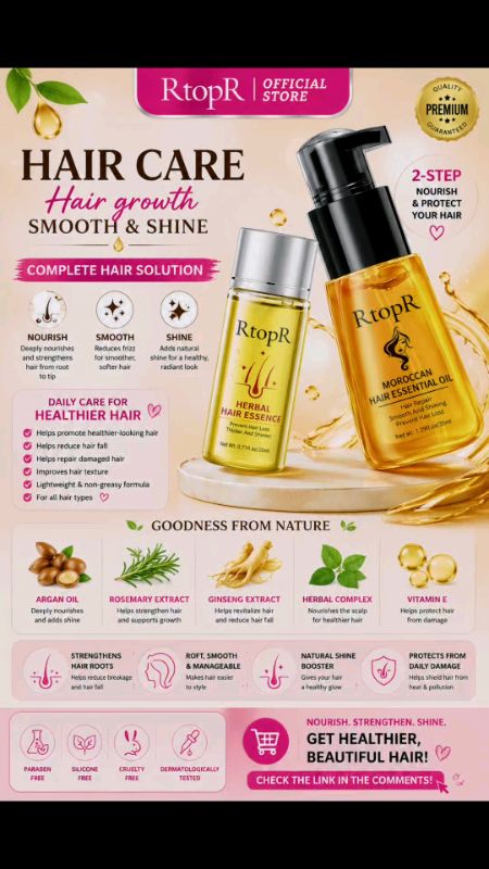 RtopR Hair Grower Treatment Set Moroccan Prevent Hair Loss Product Hair Growth Essential +  Hair Growth Anti Hair Loss Liquid Promote Thick Fast Hair