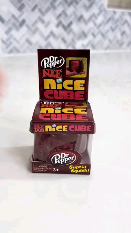 Dr Pepper x NeeDoh Nice Cube Limited Edition Squishy Fidget Toy, Stress Relief Squeeze Cube, Great Gift for Fans & Collectors