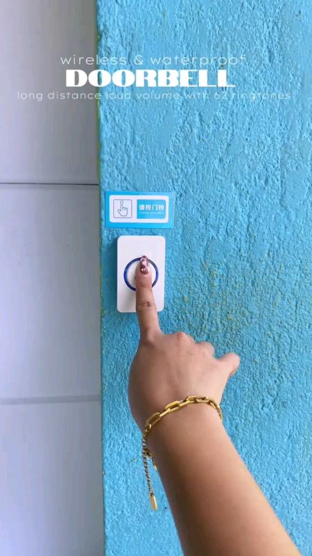 Intelligent small LED wireless doorbell waterproof 300M range door bells 62 Songs Chime door ring US